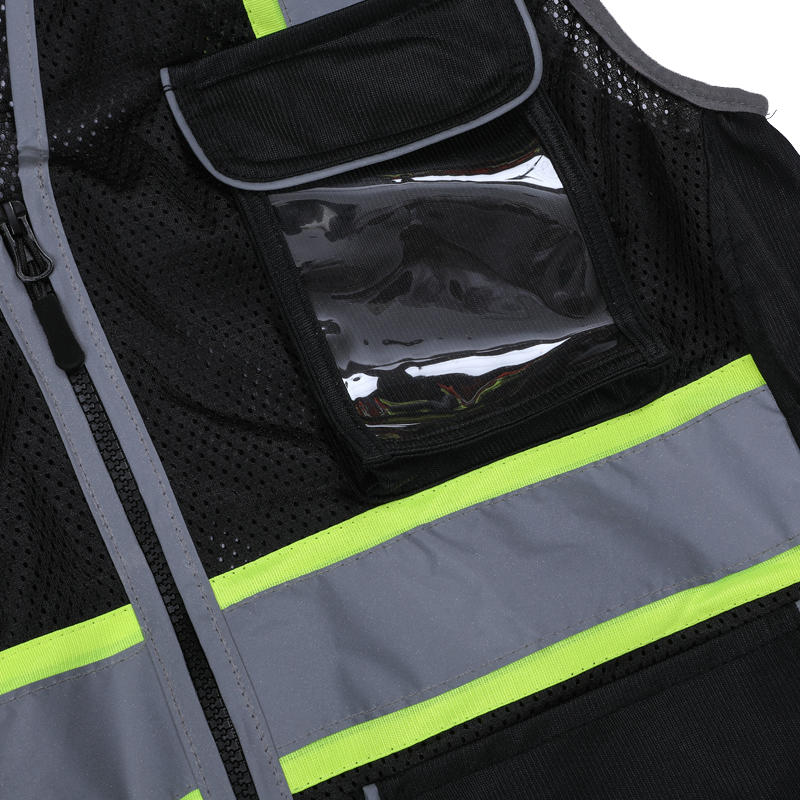 Hi Vis Knitted & Mesh Safety Vest With Pockets